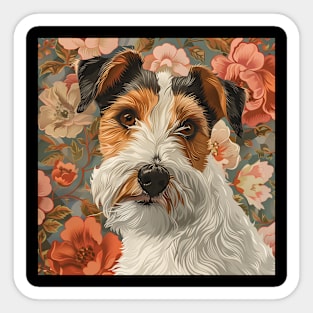 Retro Fox Terrier: Pastel Pup Revival Sticker